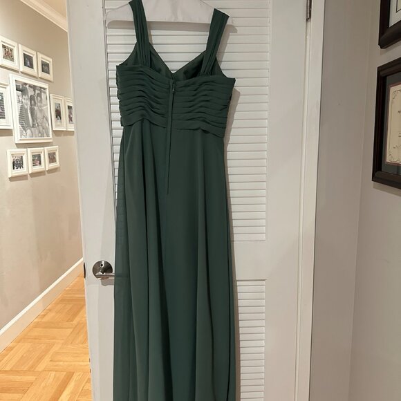 Azazie Chiffon Bridesmaid / Formal Dress – Eucalyptus Green – Size A10 (Hemmed) - Picture 2 of 6